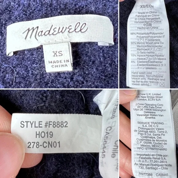 EUC - Madewell, Inland Rolled Turtleneck Dark Blue Sweater in Coziest Yarn, XS - Picture 12 of 15